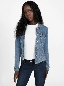 Best reviews of 😉 Guess Factory Eco Stella Hooded Denim Jacket for 👩 women 👍