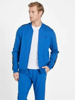 New 💯 Guess Factory Jon Logo Tape Bomber Jacket for men 👏