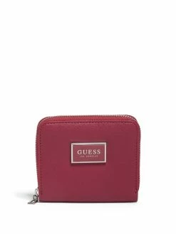 Deals 😀 Guess Factory Abree Saffiano Zip-Around Wallet for 👩 women 😉