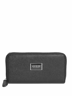 Hot Sale ⭐ Guess Factory Abree Logo Saffiano Medium Zip-Around Wallet for 👩 women 🌟