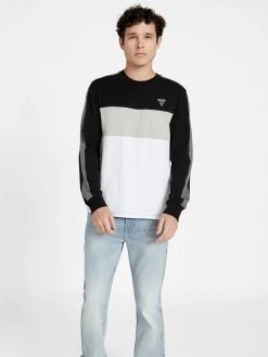 Coupon ✔️ Guess Factory Eco Arto Color-Block Crewneck Sweater for men 👏