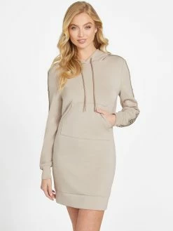 Cheapest 😉 Guess Factory Darla Hooded Logo-Tape 👗 Dress for 👩 women ❤️